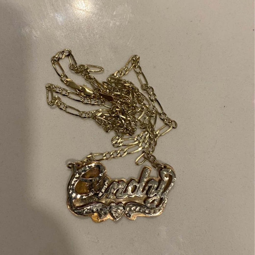 Gold Script Name Necklace with Delicate Chain - Picture 3 of 3